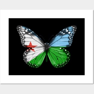 Djiboutian Flag  Butterfly - Gift for Djiboutian From Djibouti Posters and Art